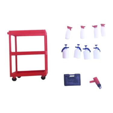 Imagem de Fiocias Carrinho de Ferramentas em Miniatura, Escala 1:18, Ornamento Decorativo, Acessório de Dois Níveis para Manutenção de Veículos E, Style B