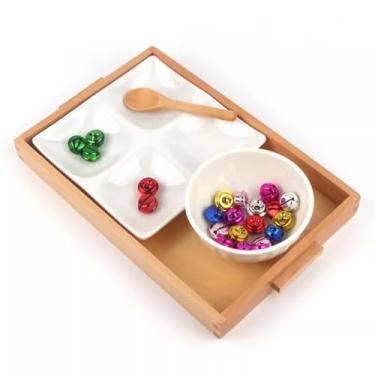 Imagem de ZQsmgs Sinos coloridos Montessori Scoop, Auxílios de ensino para a vida diária, treino de coordenação mão-olho