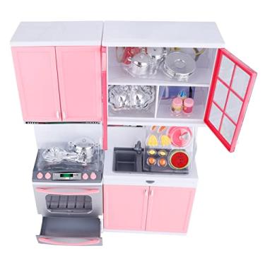 Imagem de Generic Mini Conjunto de Brinquedos de Cozinha, Utensílios de Cozinha Engraçados, Brinquedos de Dramatização para Crianças, Meninas, Forno a Gás, Micro-ondas, Máquina de Lavar Louça, Pia, Armários,