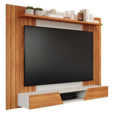 Imagem de Painel Suspenso Santiago para TV até 72 - Permóbili, Cinamomo/Off Whit