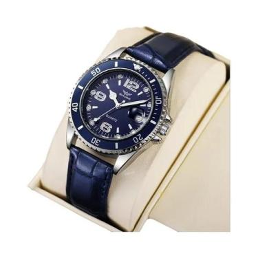 Imagem de Relógio De Pulso Masculino De Quartzo Com Pulseira De Couro, Calendári