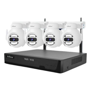 Imagem de Kit 4 Câmeras Nvr Vídeo Hd 4 Mp Wi-fi À Prova D`água Sem Fio NVS001