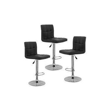 Imagem de KIT 3 Banqueta Gomos Confort  , Giratoria, com Regulagem de Altura Pre