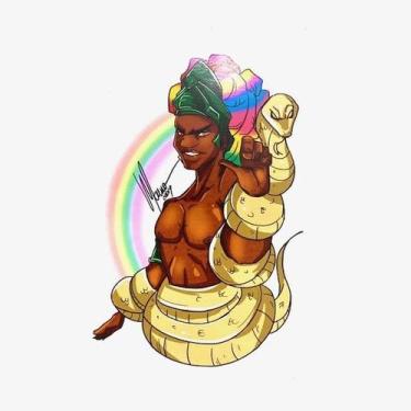 Imagem de Adesivo De Vinil Impermeável Orixá Oxumaré 10X13 Cm - Bialluz Presente