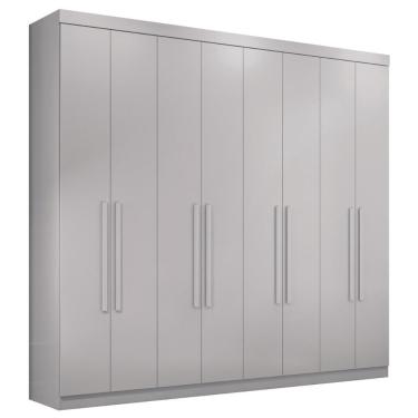 Imagem de Guarda Roupa Casal Paris 8 Portas 4 Gavetas MDF Branco Santos Andira