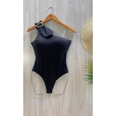 Imagem de Maiô Feminino Nula Manga com Argola Laço Bojo Poliamida Tamanho M 38 4