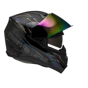 Imagem de Capacete Bieffe B40 Hunting Óculos Interno Camaleão Preto, 58