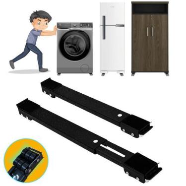 Imagem de Suporte Premium Base C/ Rodinhas Ajustável Geladeira Armário Reforçado