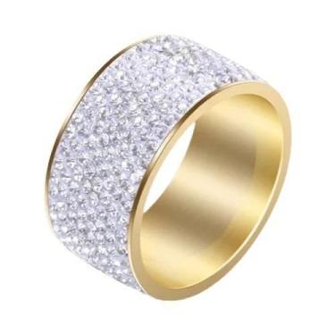 Imagem de Anel De Cristal Com 8 Fileiras Para Mulheres, Joias De Casamento Em Aç
