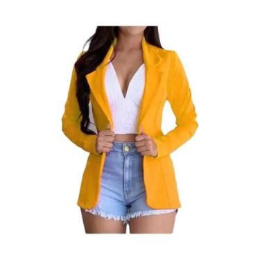 Imagem de Casaco Esportivo Feminino Estiloso, Blusa Casual de Escritório de Mang