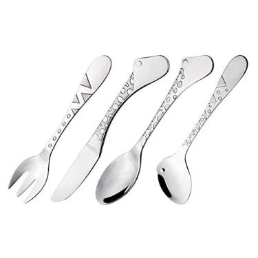 Imagem de Conjunto de Talheres Infantil com decoração divertida, Inox, BBY0311, Euro Home