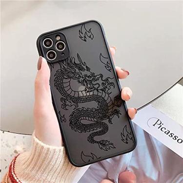 Imagem de Remazy moda dragão animal padrão capa de telefone para iphone 13 12 11 pro max x xs xr 8 7 6 plus capa dura transparente fosca bolsa, estilo 5, para 12 pro max