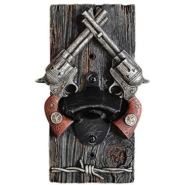 Imagem de Abridor de garrafas de montagem na parede vintage pistola decoração placa novidade dia dos pais legal presentes únicos para pai marido homens bebedor de cerveja