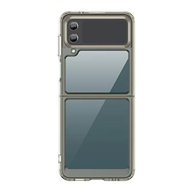 Imagem de Capa de acrílico anti-queda sem impressão digital para Samsung Galaxy Z Flip4 5G Flip 4 Flip3 Flip 3 Capa para Samsung Flip4, cinza, para Samsung Z Flip 4