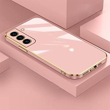 Imagem de Capa de silicone macia com revestimento quadrado de luxo para Samsung Galaxy S21 S22 Ultra Plus A52 A72 Tpu macio à prova de choque para telefone, rosa, para S22