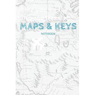 Imagem de Caderno de mapas e chaves: papel quádruplo pautado (6x9) caderno de esboços para fazer mapas, cartógrafos, desenhar, mapas, gráficos, chaves. Ótimo para estudantes ou profissionais de cartografia e mapas.