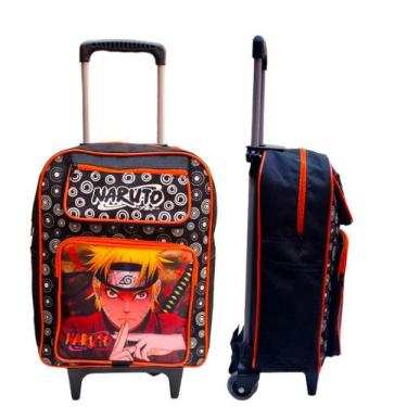 Mochila Escolar Naruto Uzumaki Desenho Rodinha G Meninos - Kids