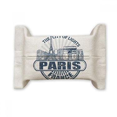 Imagem de Paris Bandeira da França Torre Eiffel Arquitetura Capa de Papel Papel Papel Lenço Saco de Algodão