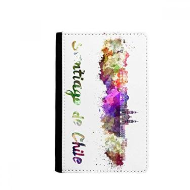 Imagem de Santiago De Chile City Porta-passaporte Aquarela Notecase Burse Carteira Porta-cartão