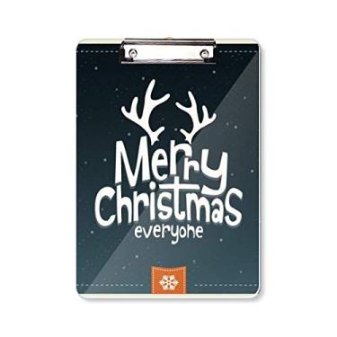 Imagem de Merry Christmas Rena desenho desenho desenho prancheta pasta bloco de escrita placa de apoio A4
