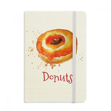 Imagem de Caderno de sobremesa de rosquinha laranja pintado à mão em aquarela oficial de tecido rígido diário clássico