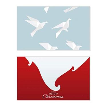 Imagem de Origami Pombo abstrato formato geométrico feriado feriado feliz Natal cartão de felicitações mensagem de Natal