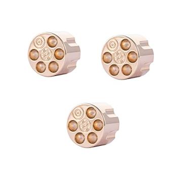 Imagem de Guyker 3 peças de botões de controle de potenciômetro de guitarra para potes de eixo de 6 mm (0,24") de diâmetro - substituição de botão de volume serrilhado e interruptor de áudio para guitarra elétrica ou baixo de precisão - latão, usinado CNC (dourado)