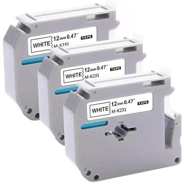 Imagem de Kit 3 Fitas Plástica M-k231 Para Rotuladora Brother