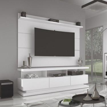 Imagem de Conjunto para Sala de Estar Rack com Painel 180cm para TV até 72 Polegadas Vivare Giga Móveis Branco