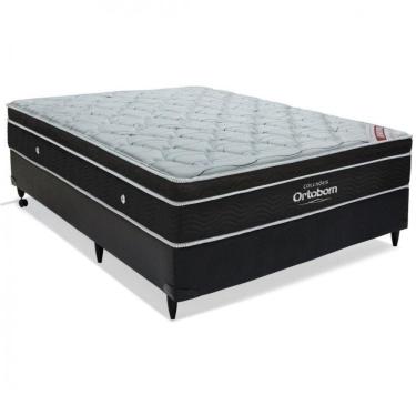 Imagem de Conjunto Cama Box Colchão Elegant Superpocket Casal  Ortobom Preto/Branco