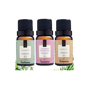Imagem de Kit 3 Essências Via Aroma Para Aromatizador Difusor Elétrico 10ml (Bamboo+Lavanda Francesa+Vanilla)