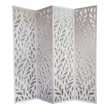 Imagem de Biombo 4 Folhas 172X180cm Mdf Modelo 27 Branco Vazado