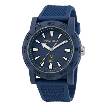 Imagem de Nautica N83 Relógio masculino N83 Ayia Triada azul trigo PU fibra relógio (modelo: NAPATF202), Azul