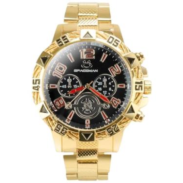 Imagem de Relogio Masculino Dourado Original Analogico Social + Pulseira Religiosa Banhada 18k Casual Presente Puro Luxo