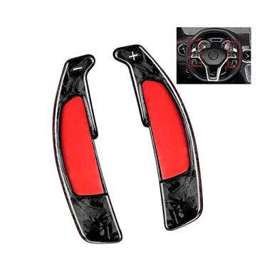 Imagem de HIBEYO Extensões de câmbio de volante de fibra de carbono para Mercedes Benz AMG 2014 A45 CLA45 C63 S63 CLS63 GLA45 GLE63 GLS63 Acessórios de pá de câmbio (preto)