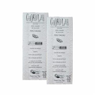 Imagem de Kit 2X: Chocolate 70% Cacau Zero Açúcar Orgânico CHoKolaH 70g
