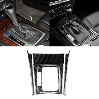Imagem de UOADA Para Mercedes-Benz C-Class W204 2007-2013 Kit de acabamento de painel de mudança de marchas de console central de fibra de carbono macia real acessórios interiores do carro