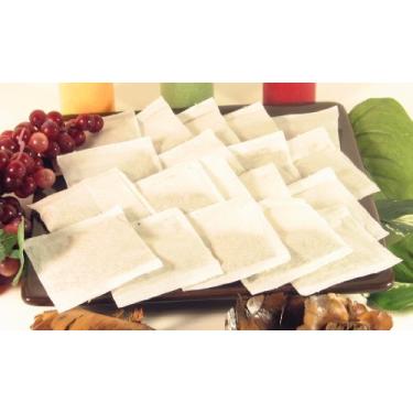 Imagem de 50 saquinhos de chá vazios 5 cm x 7,6 cm branco compostável, estes infusores de chá seláveis a quente para ervas soltas são sacos de coador de chá descartáveis orgânicos feitos de fibras de madeira