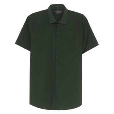 Imagem de Camisa Ellus Masculina Manga Curta Tricoline LY Classic Italian Verde-Masculino