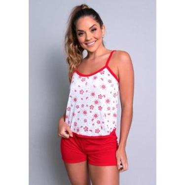 Imagem de Pijama Mvb Modas Curto Blusinha Alça Short Liso Feminino-Feminino