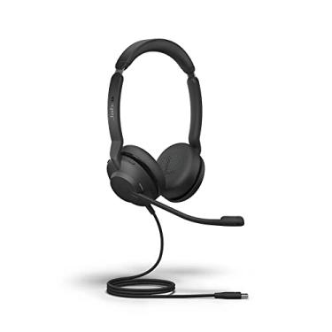 Imagem de Jabra Fone de ouvido Evolve2 30 UC com fio, USB-C, estéreo, preto, leve, portátil, fone de ouvido com 2 microfones embutidos, fone de ouvido de trabalho com áudio superior e conforto confiável