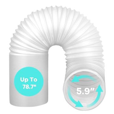 Imagem de Mangueira de ar condicionado portátil de 203 cm de diâmetro com rosca anti-horário, unidade CA móvel de substituição, mangueira de ventilação de 15 cm para peças de ar condicionado LG Hisense Haier