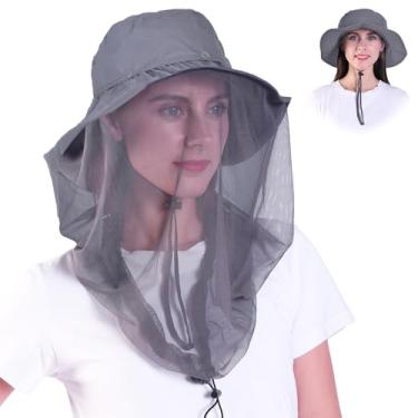 Imagem de HIKERBRO Chapéu de rede com cabeça de mosquito, Cinza atualizado, Tamanho Único