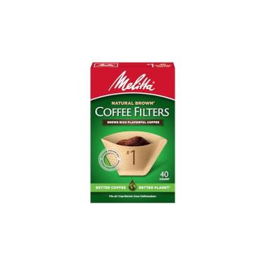 Imagem de Melitta Filtros de café cone nº 1, marrom natural cru, 40 unidades (pacote com 12) Contagem total de filtros 480 - a embalagem pode variar