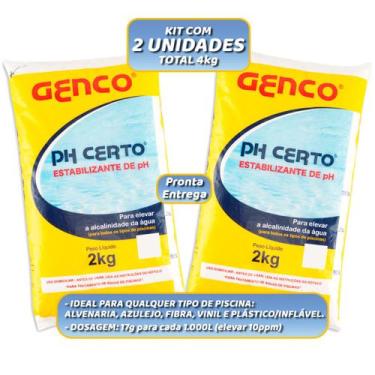 Imagem de Kit 2 Elevador De Alcalinidade Estabilizante Ph Certo Genco Para Trata