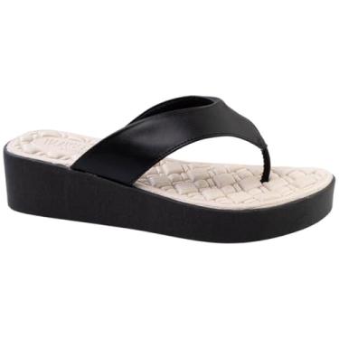 Imagem de Tamanco Ortopédico Feminino Anabela Dedo Plataforma Confortável Versátil Via Angel 8504 (Preto, BR, Adulto, Numérico, 37)