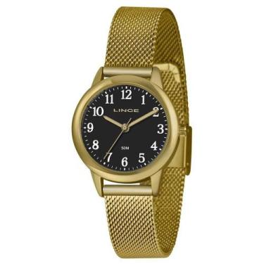 Imagem de Relógio Lince Lrg4653L P2Kx Feminino Dourado Mostrador Preto, Lrg4653l