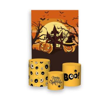 Imagem de Painel De Festa Vertical 1,50 x 2,20 + Trio De Capas Cilindro - Hallow