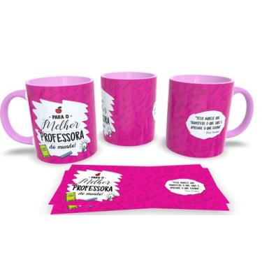 Imagem de Canecas Rosa Personalizadas dia dos Professores - Estampa Sublimada, M