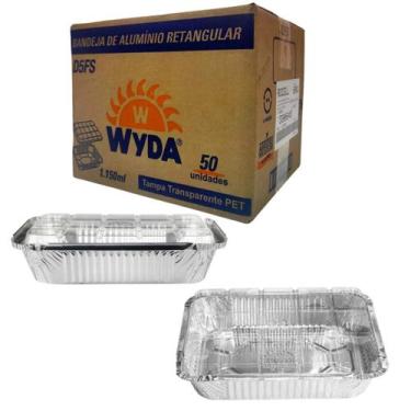 Imagem de Bandeja Marmita Tampa Pet Aluminio 1.150ml D-5fs Wyda C/50
